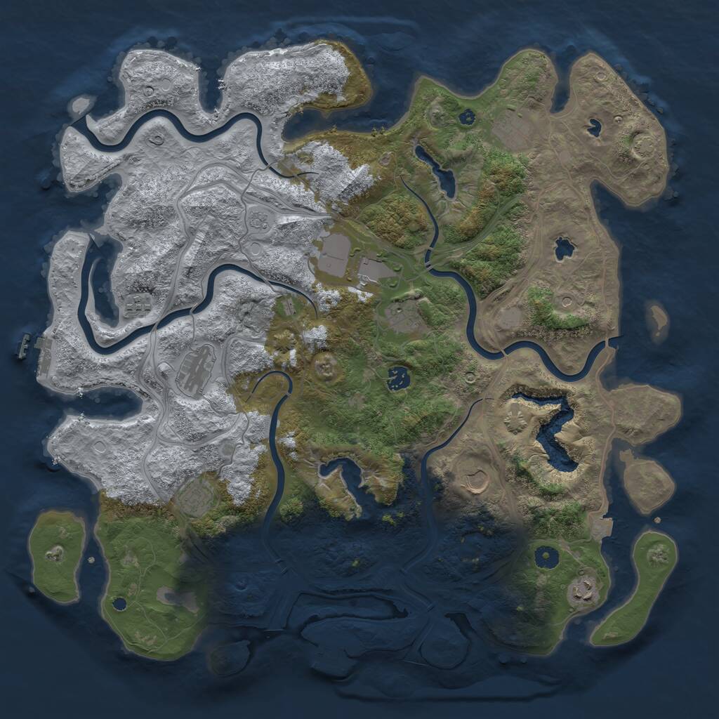 Rust Map: Procedural Map, Size: 4500, Seed: 690181355, 15 Monuments