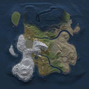 Thumbnail Rust Map: Procedural Map, Size: 2500, Seed: 1060051152, 7 Monuments