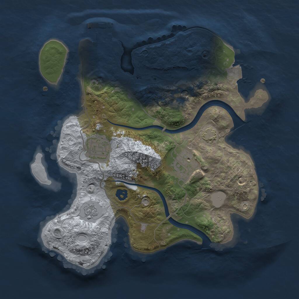 Rust Map: Procedural Map, Size: 2500, Seed: 1060051152, 7 Monuments