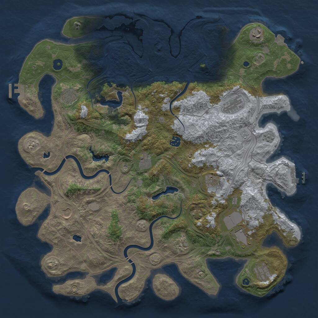 Rust Map: Procedural Map, Size: 4500, Seed: 1684736304, 17 Monuments