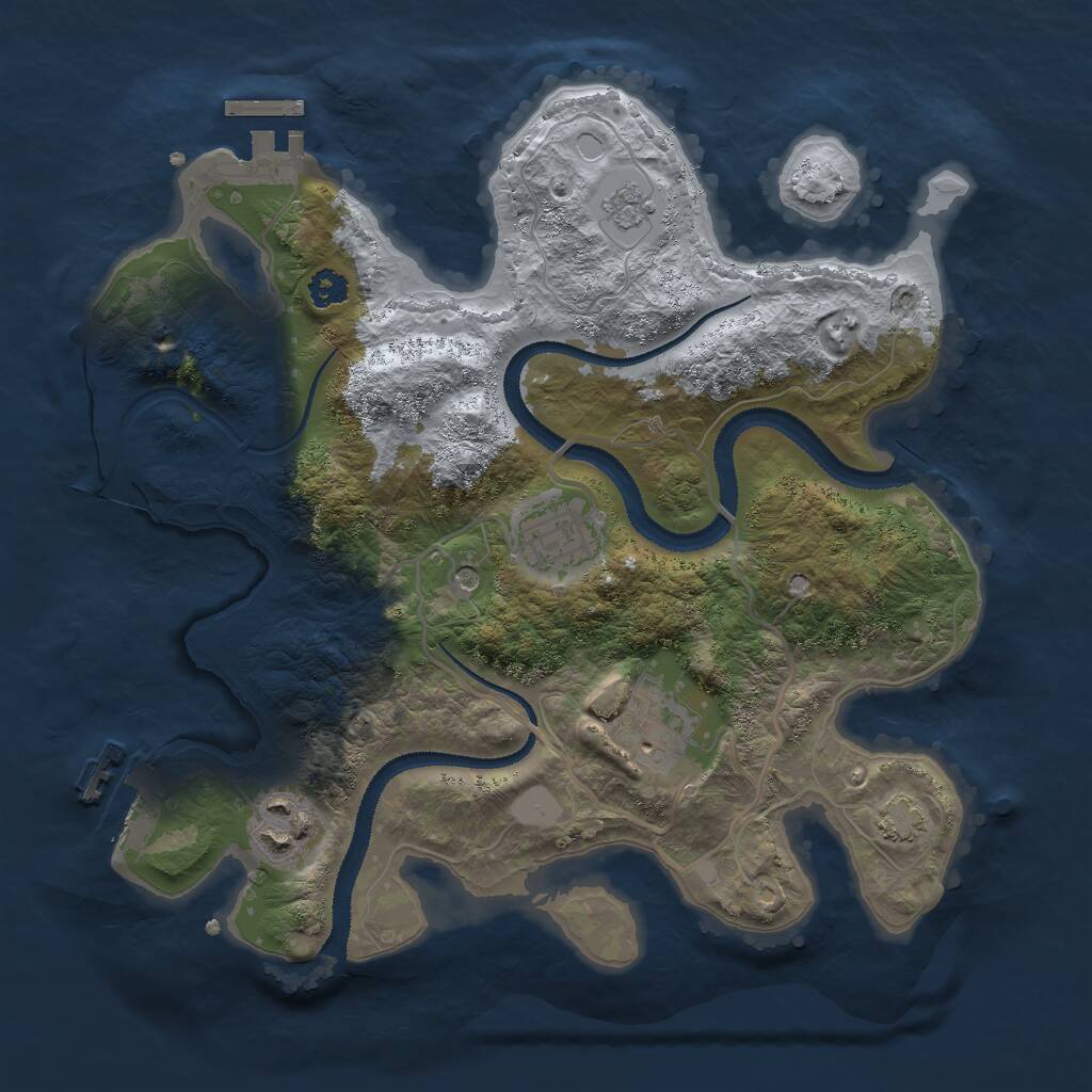Rust Map: Procedural Map, Size: 2800, Seed: 2015827935, 9 Monuments