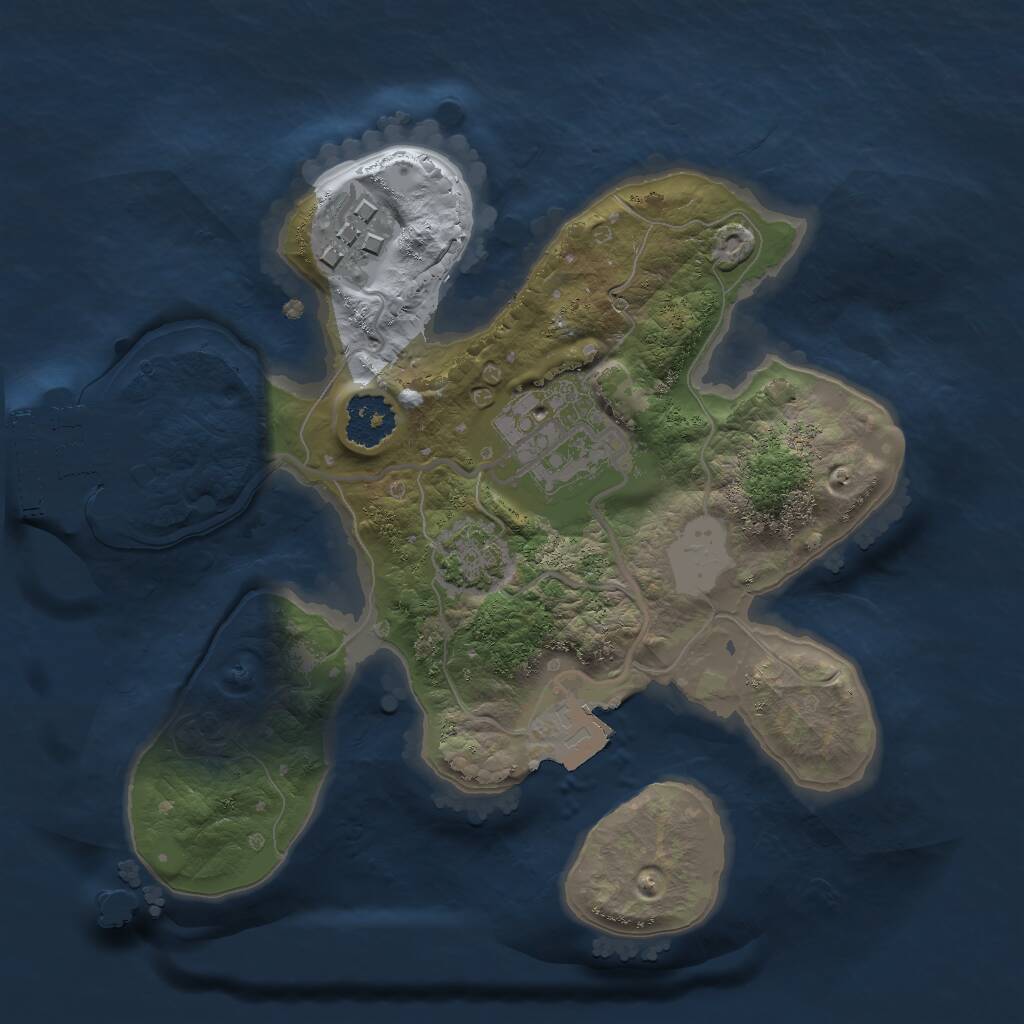 Rust Map: Procedural Map, Size: 2000, Seed: 2119450514, 5 Monuments
