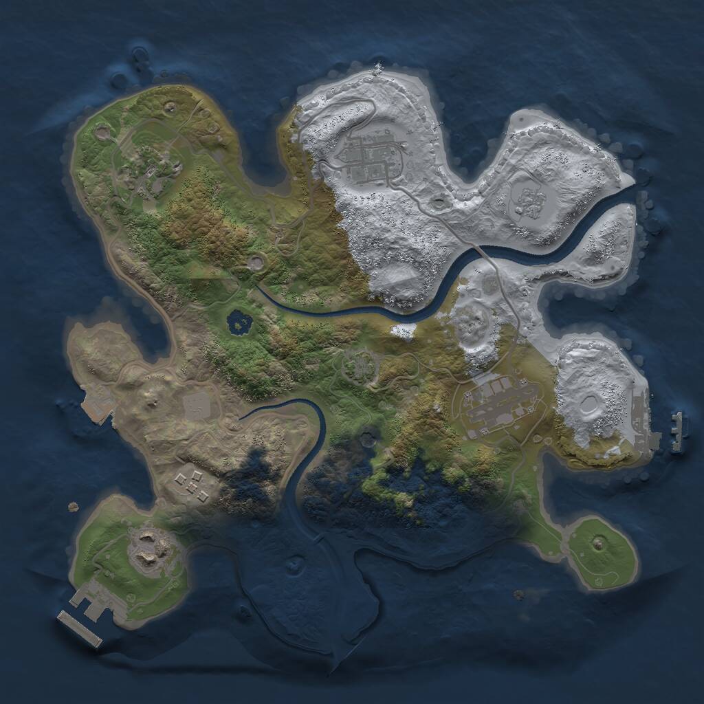 Rust Map: Procedural Map, Size: 2800, Seed: 1214325764, 11 Monuments