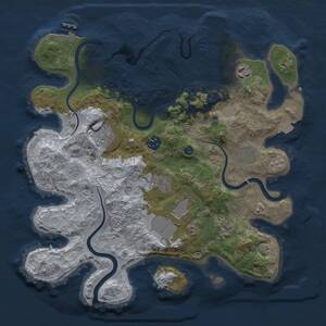 Thumbnail Rust Map: Procedural Map, Size: 3500, Seed: 394648806, 14 Monuments