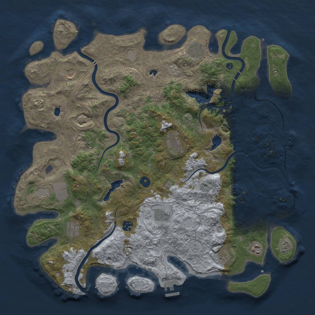 Rust Map: Procedural Map, Size: 4500, Seed: 116445808, 17 Monuments