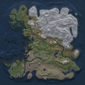 Thumbnail Rust Map: Procedural Map, Size: 4500, Seed: 1051847184, 15 Monuments