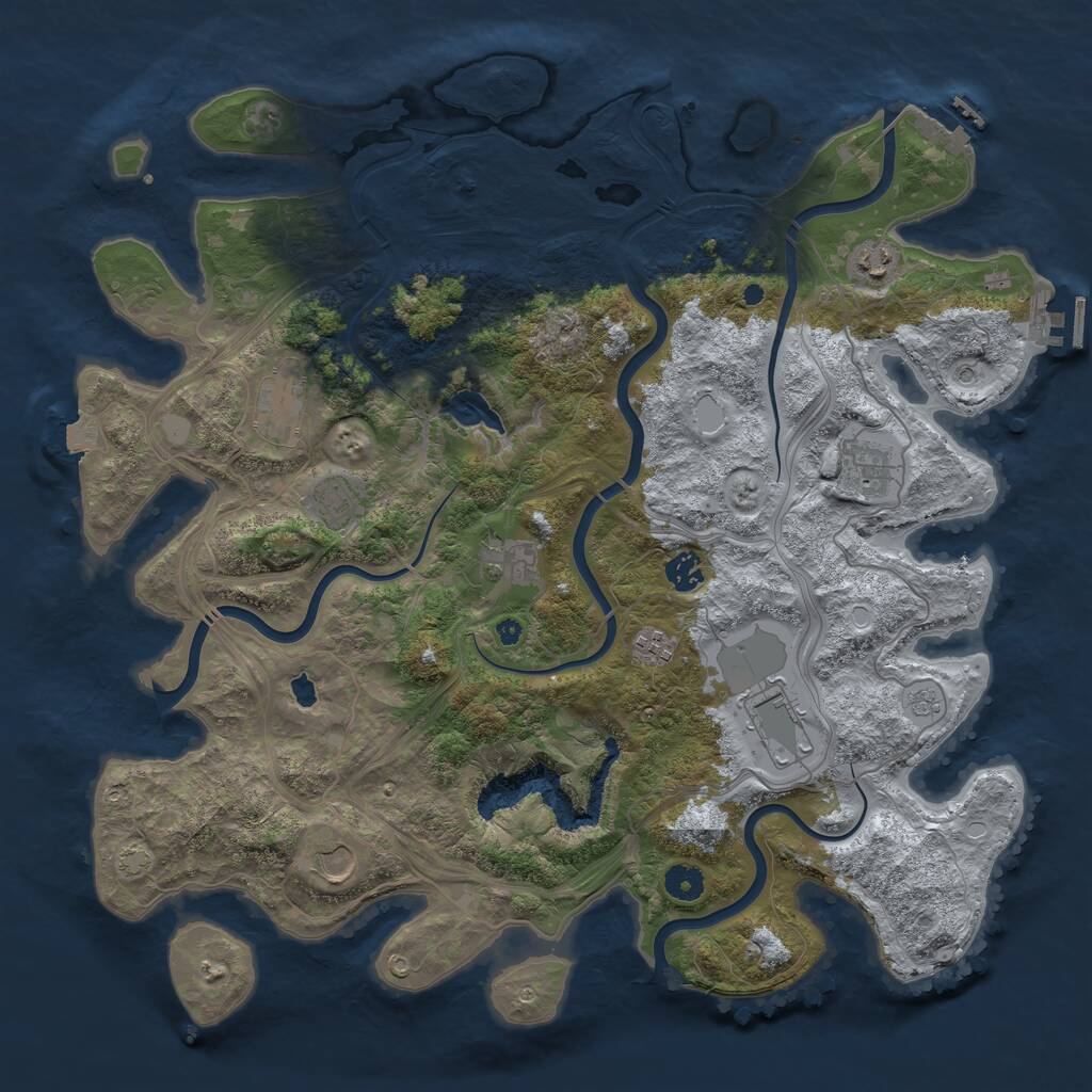 Rust Map: Procedural Map, Size: 4300, Seed: 1094645460, 15 Monuments