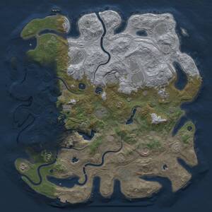 Thumbnail Rust Map: Procedural Map, Size: 4500, Seed: 1210101347, 17 Monuments
