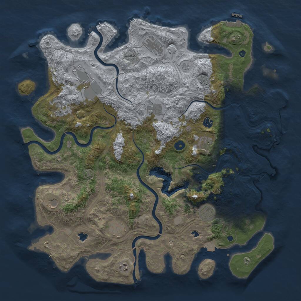 Rust Map: Procedural Map, Size: 4500, Seed: 1533262867, 17 Monuments