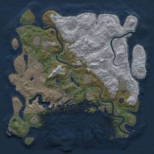 Thumbnail Rust Map: Procedural Map, Size: 4500, Seed: 631694791, 16 Monuments