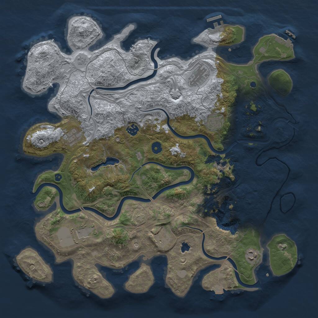 Rust Map: Procedural Map, Size: 4250, Seed: 1393614501, 14 Monuments
