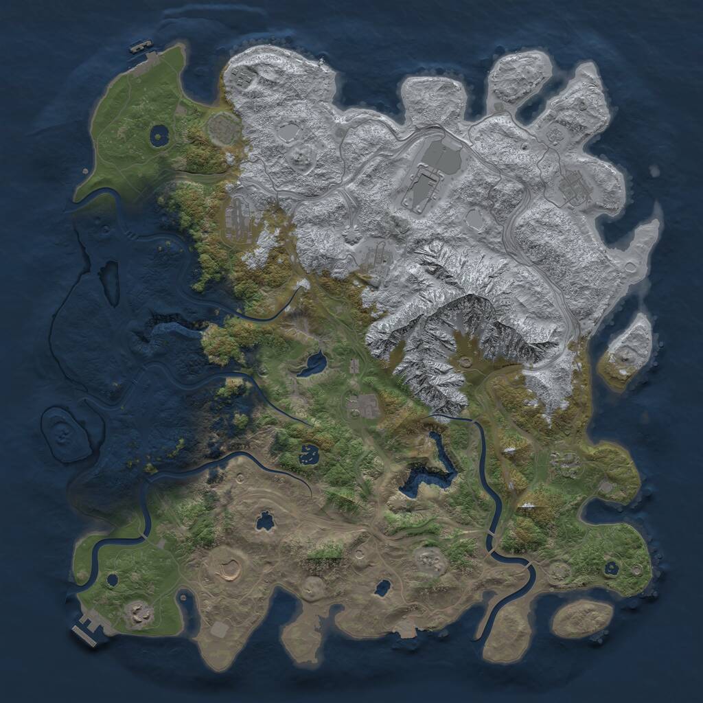Rust Map: Procedural Map, Size: 5000, Seed: 1824942943, 17 Monuments