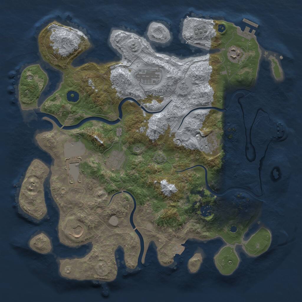 Rust Map: Procedural Map, Size: 3750, Seed: 979939700, 14 Monuments