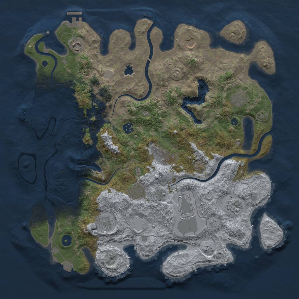 Rust Map: Procedural Map, Size: 4100, Seed: 1926868101, 16 Monuments