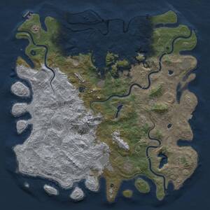 Thumbnail Rust Map: Procedural Map, Size: 5500, Seed: 953184804, 16 Monuments