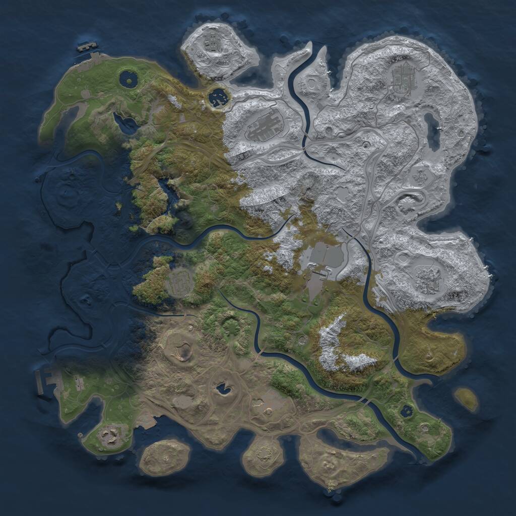 Rust Map: Procedural Map, Size: 4250, Seed: 1548853904, 16 Monuments
