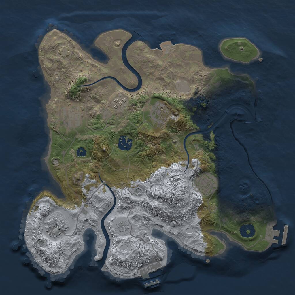 Rust Map: Procedural Map, Size: 3000, Seed: 706903477, 12 Monuments