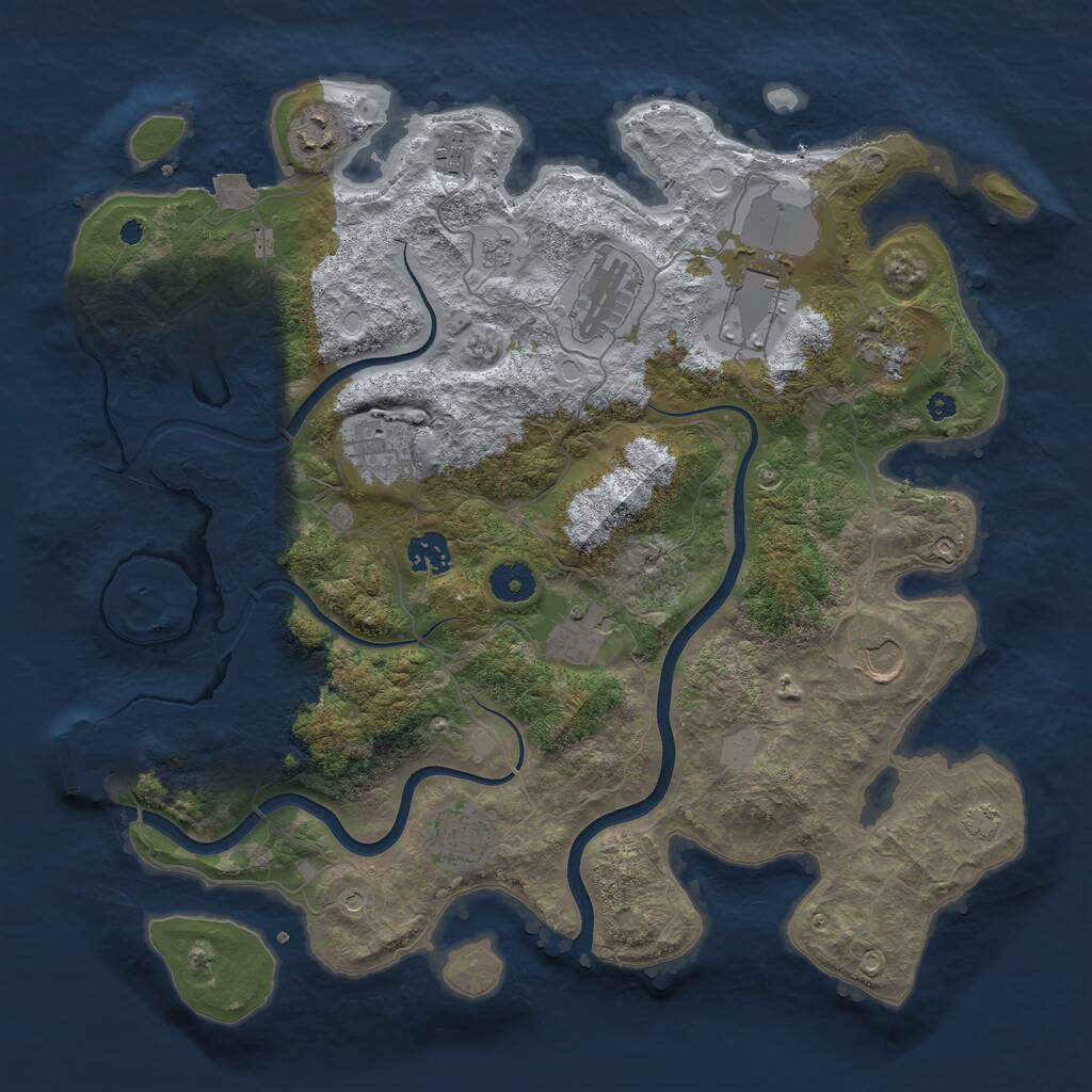 Rust Map: Procedural Map, Size: 3800, Seed: 962372382, 15 Monuments
