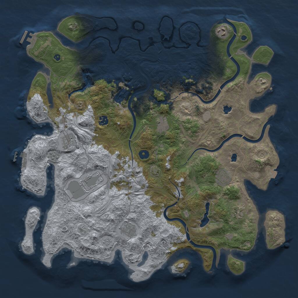 Rust Map: Procedural Map, Size: 4500, Seed: 791088382, 15 Monuments