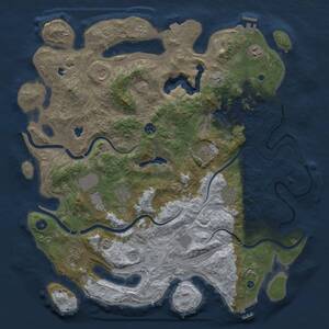 Thumbnail Rust Map: Procedural Map, Size: 4500, Seed: 1136056157, 16 Monuments