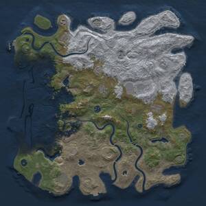 Thumbnail Rust Map: Procedural Map, Size: 4650, Seed: 446934566, 17 Monuments