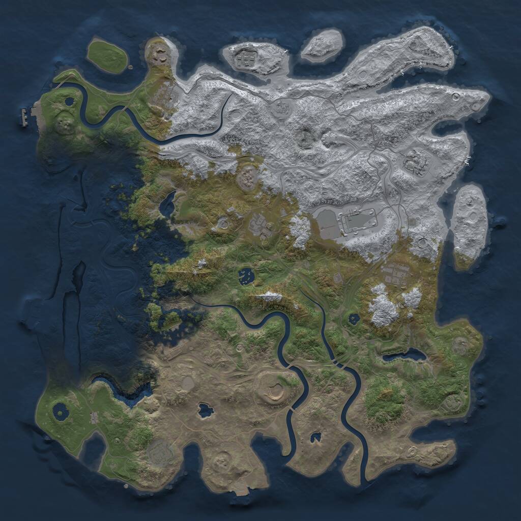 Rust Map: Procedural Map, Size: 4650, Seed: 446934566, 17 Monuments