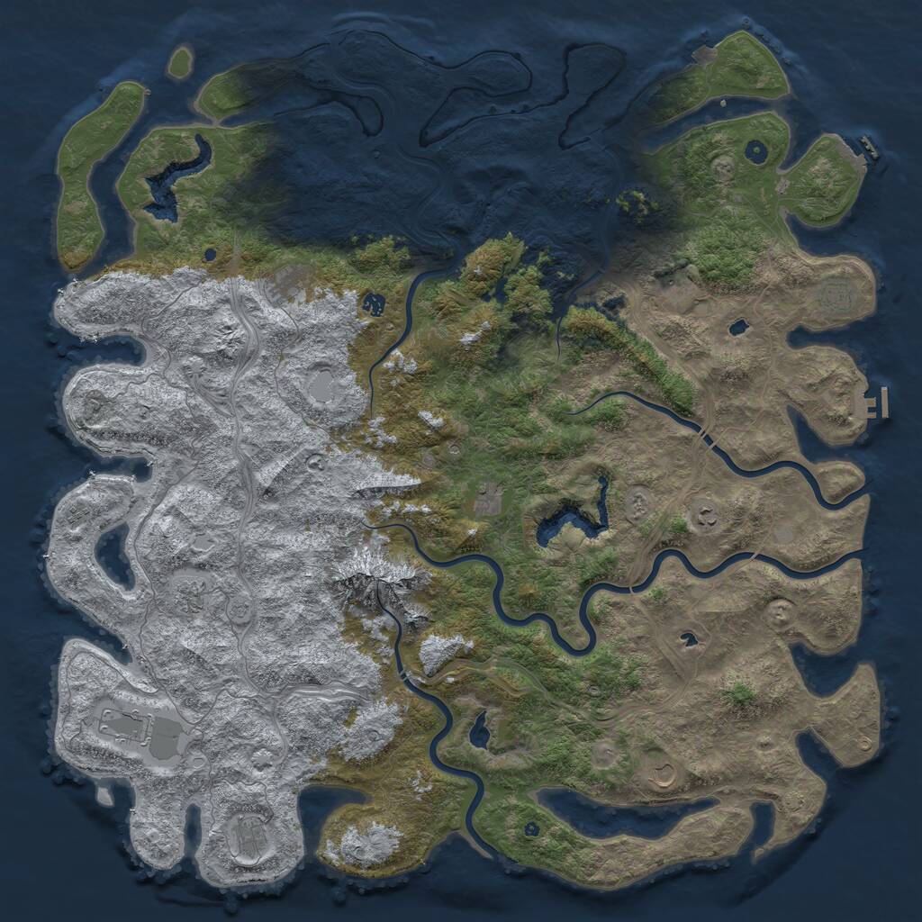 Rust Map: Procedural Map, Size: 6000, Seed: 1279543556, 17 Monuments