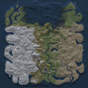 Thumbnail Rust Map: Procedural Map, Size: 6000, Seed: 1279543556, 17 Monuments