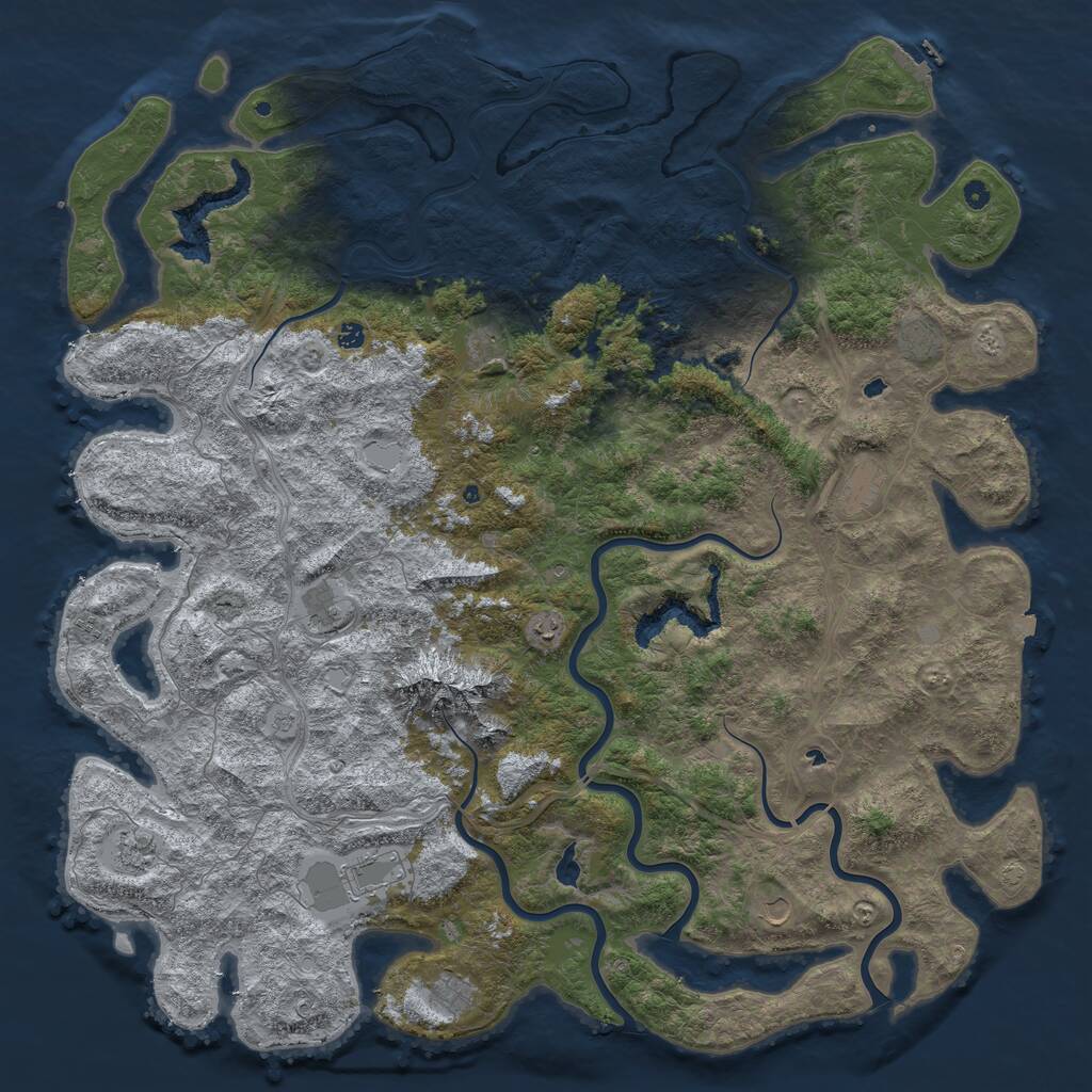 Rust Map: Procedural Map, Size: 6000, Seed: 1279543556, 17 Monuments