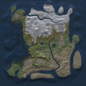Thumbnail Rust Map: Procedural Map, Size: 3750, Seed: 878549812, 15 Monuments
