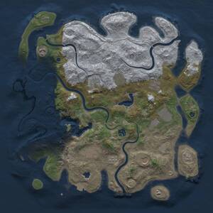 Thumbnail Rust Map: Procedural Map, Size: 4096, Seed: 1875396474, 14 Monuments