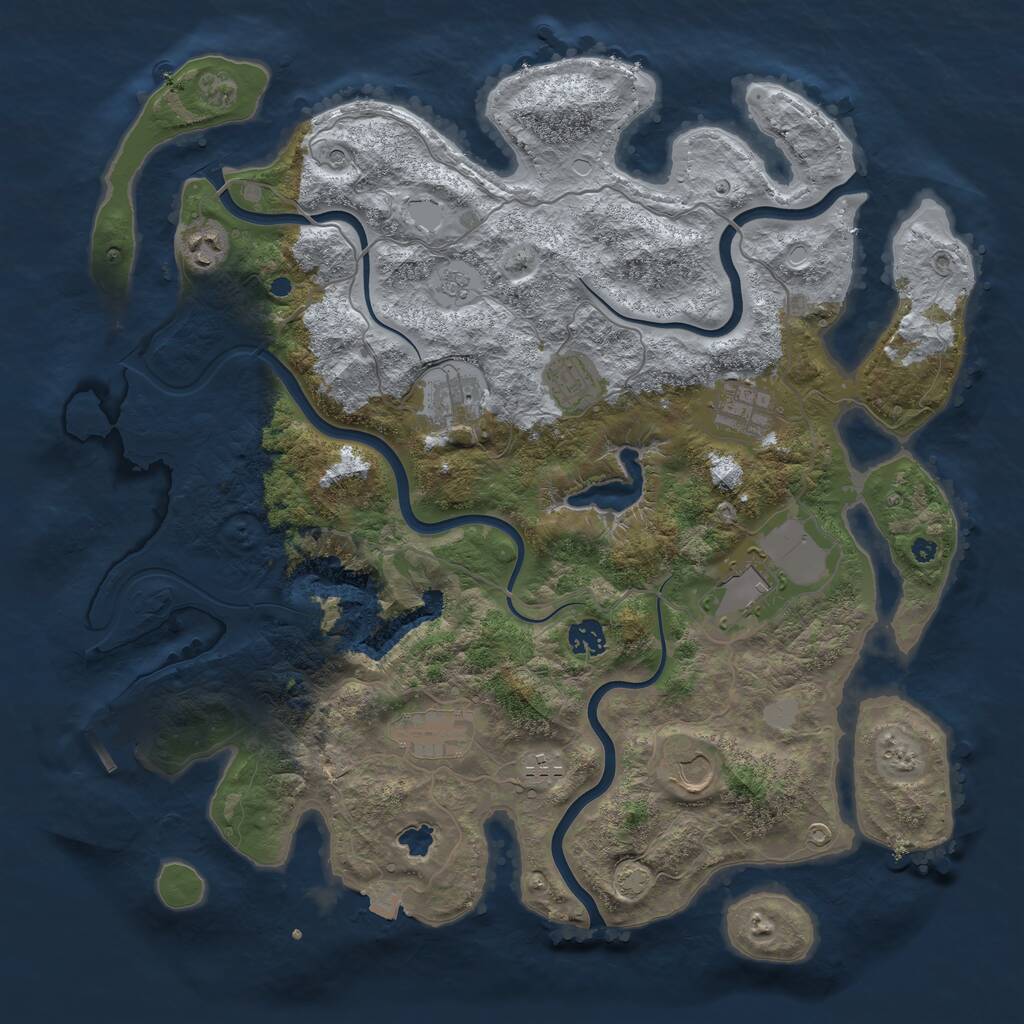 Rust Map: Procedural Map, Size: 4096, Seed: 1875396474, 14 Monuments