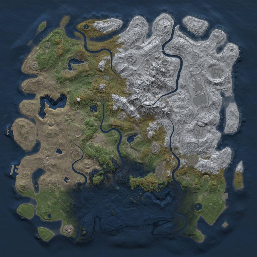 Rust Map: Procedural Map, Size: 5000, Seed: 389300081, 16 Monuments