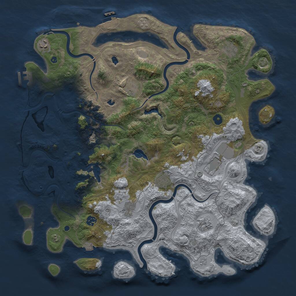 Rust Map: Procedural Map, Size: 4500, Seed: 56306406, 15 Monuments