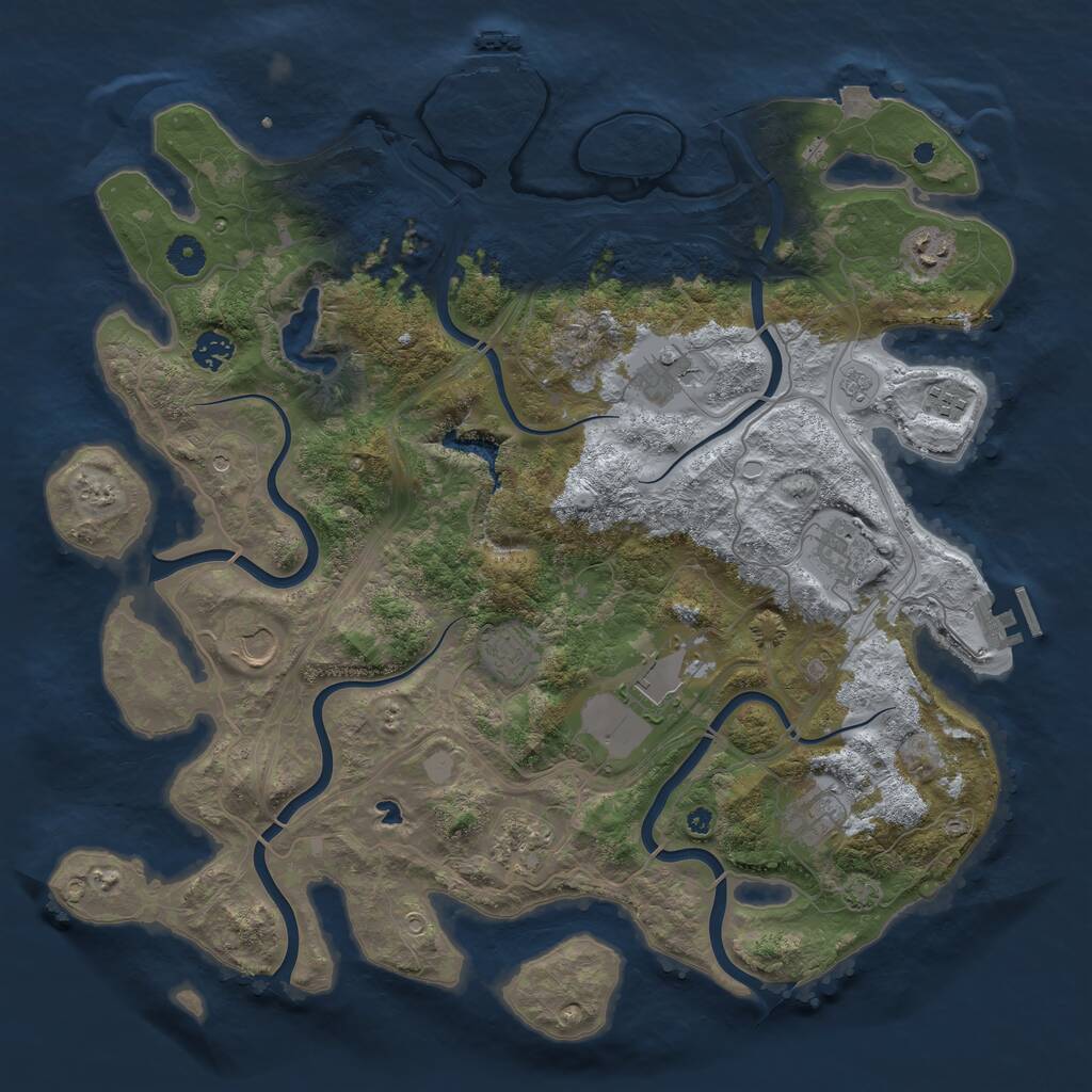 Rust Map: Procedural Map, Size: 4250, Seed: 1931527985, 16 Monuments