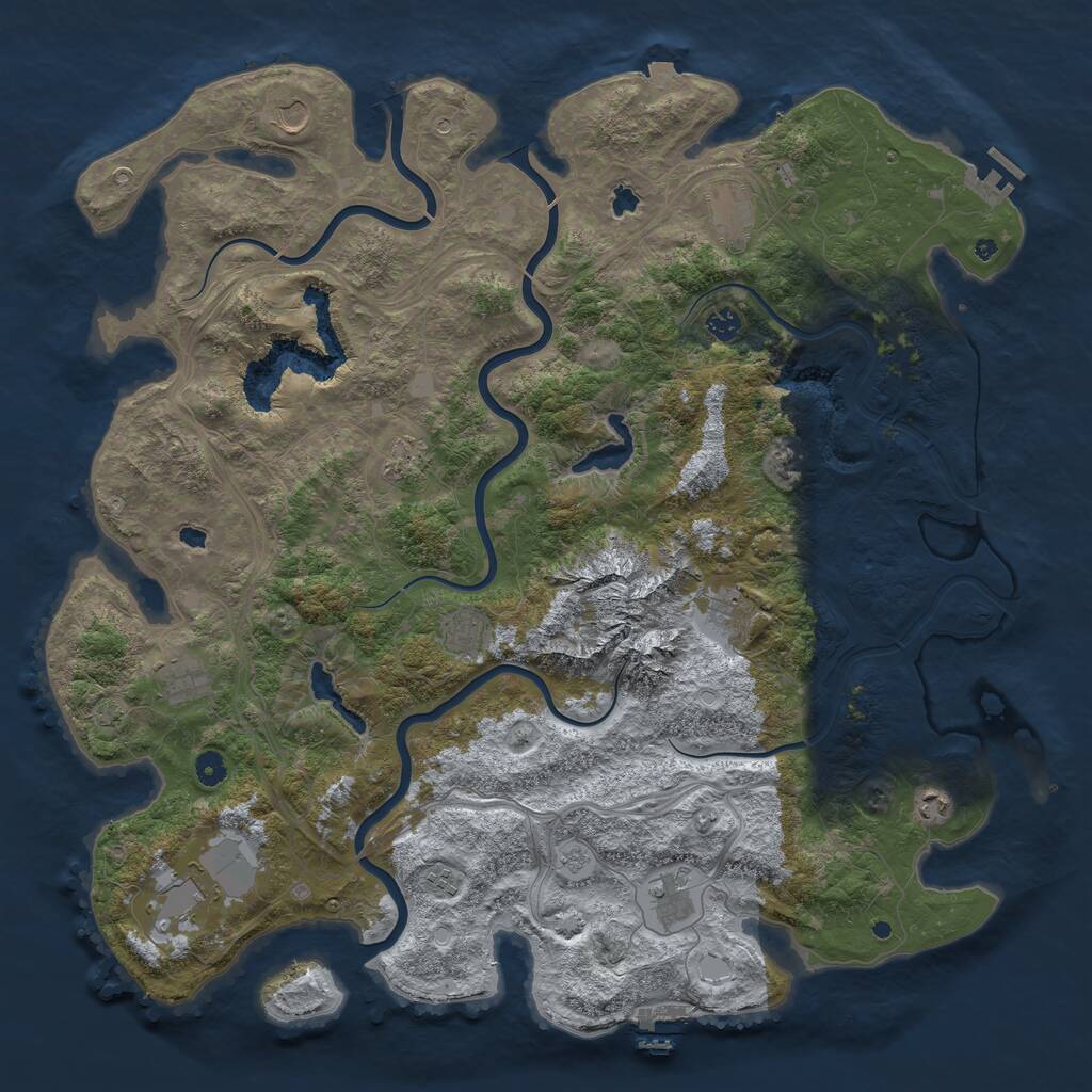 Rust Map: Procedural Map, Size: 5000, Seed: 456477, 17 Monuments