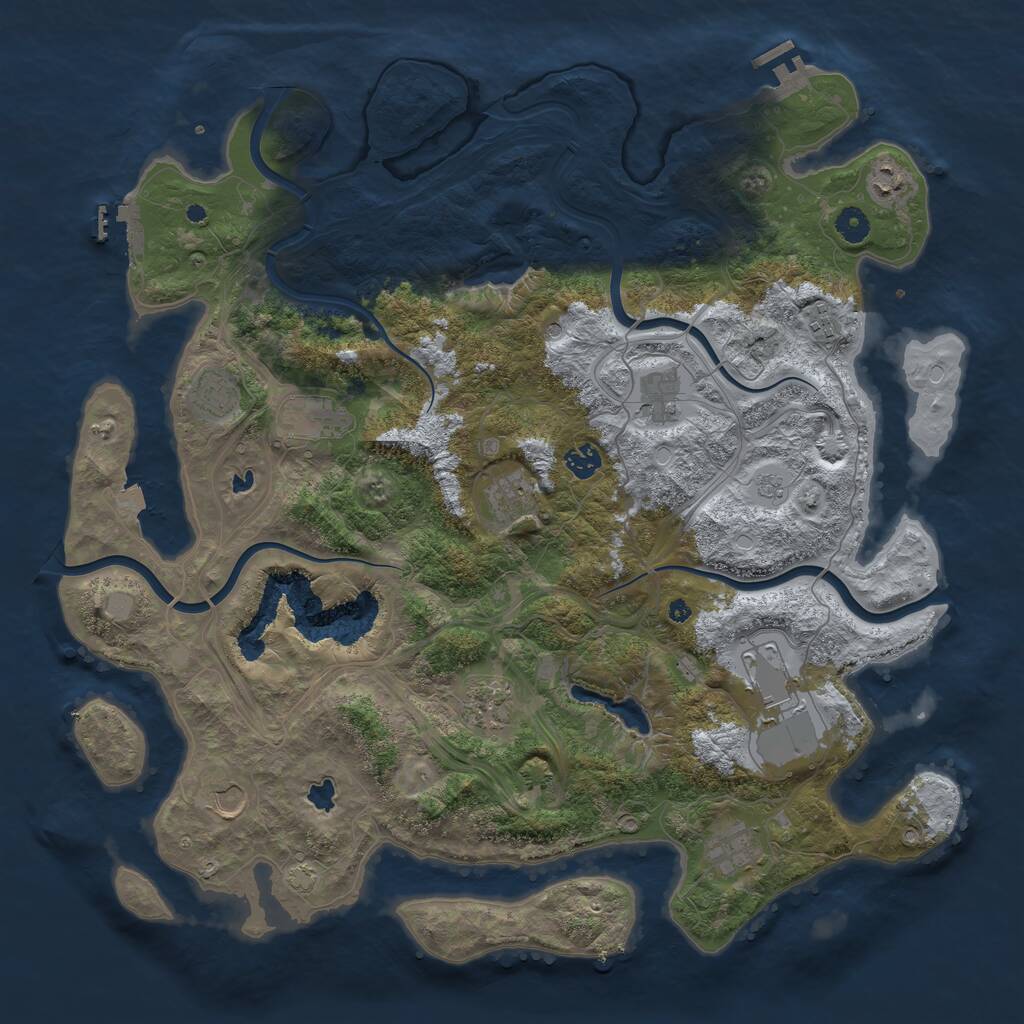 Rust Map: Procedural Map, Size: 4500, Seed: 1734273707, 17 Monuments