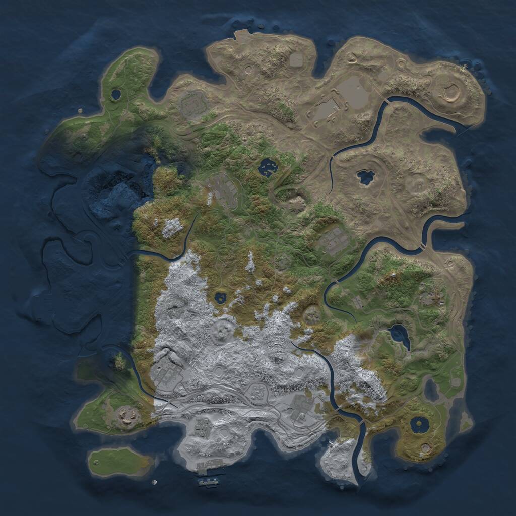 Rust Map: Procedural Map, Size: 4250, Seed: 142613121, 17 Monuments