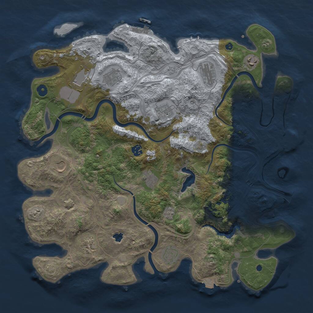 Rust Map: Procedural Map, Size: 4250, Seed: 877478936, 17 Monuments