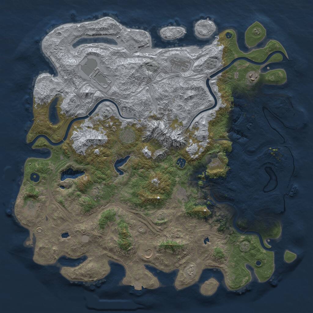Rust Map: Procedural Map, Size: 5000, Seed: 262255393, 17 Monuments