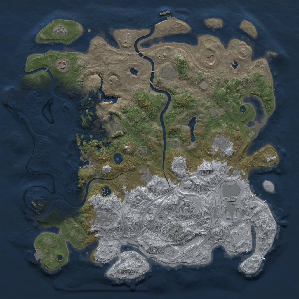Rust Map: Procedural Map, Size: 4500, Seed: 1814084658, 17 Monuments