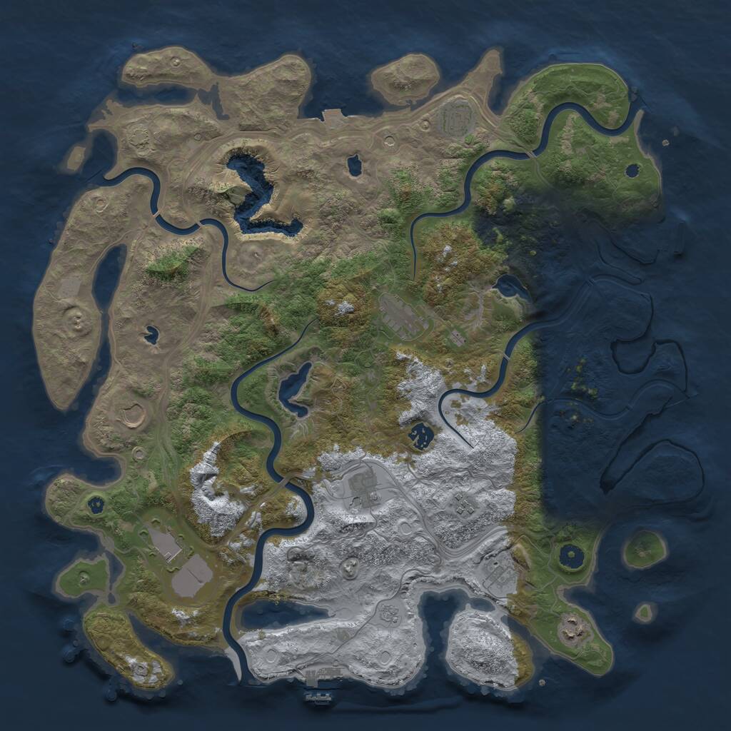 Rust Map: Procedural Map, Size: 4500, Seed: 1203808361, 15 Monuments