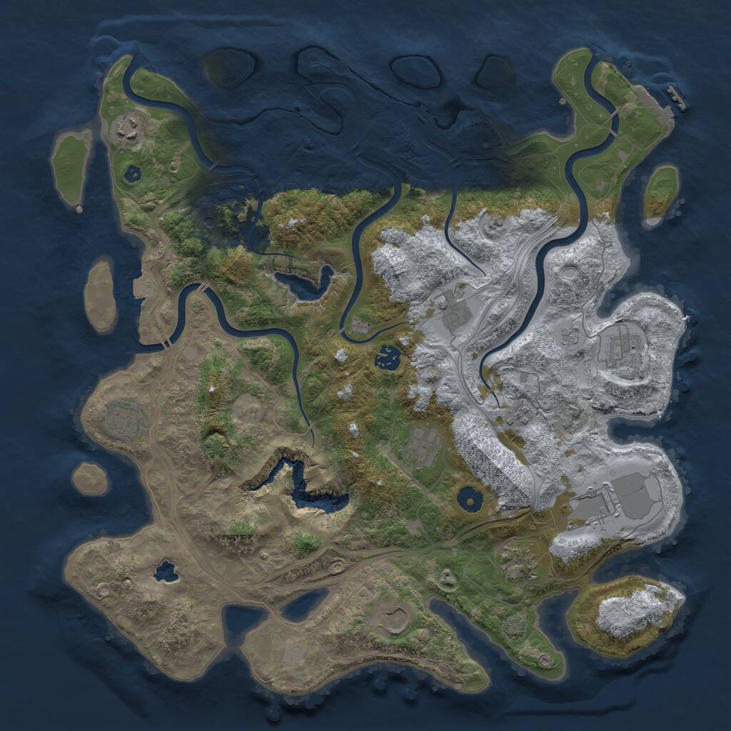 Rust Map: Procedural Map, Size: 4250, Seed: 3564854, 15 Monuments