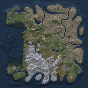 Thumbnail Rust Map: Procedural Map, Size: 4500, Seed: 2136981740, 16 Monuments