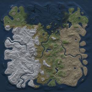 Thumbnail Rust Map: Procedural Map, Size: 6000, Seed: 14568, 17 Monuments