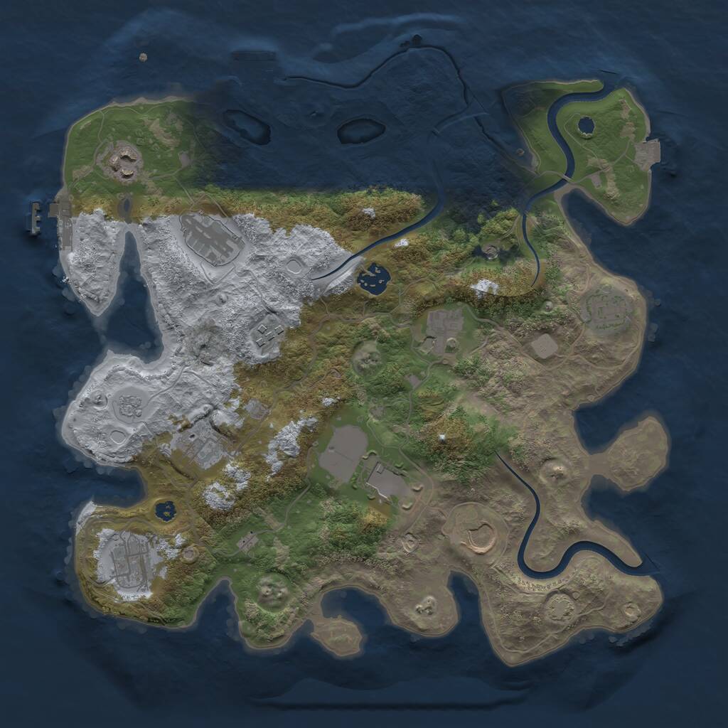 Rust Map: Procedural Map, Size: 3600, Seed: 1565683309, 16 Monuments