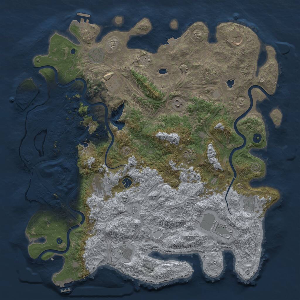 Rust Map: Procedural Map, Size: 4800, Seed: 71000, 17 Monuments
