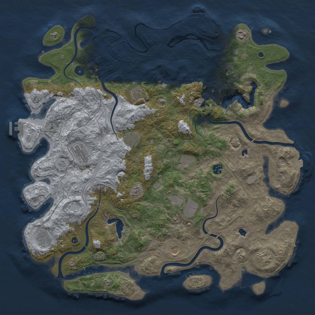 Rust Map: Procedural Map, Size: 4800, Seed: 349644003, 17 Monuments