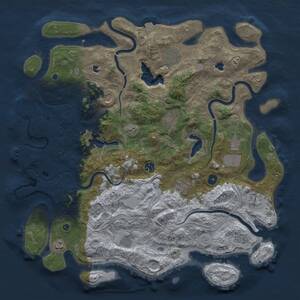 Thumbnail Rust Map: Procedural Map, Size: 4500, Seed: 1055092787, 16 Monuments