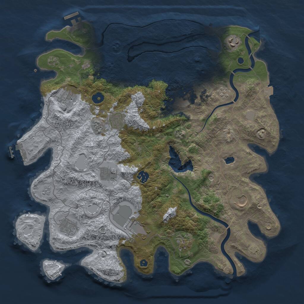 Rust Map: Procedural Map, Size: 4000, Seed: 1427870953, 17 Monuments